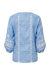Women's embroidered shirt made of blue linen by Rostyslav